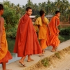 Moines en promenade en fin de journée (Don Khon)